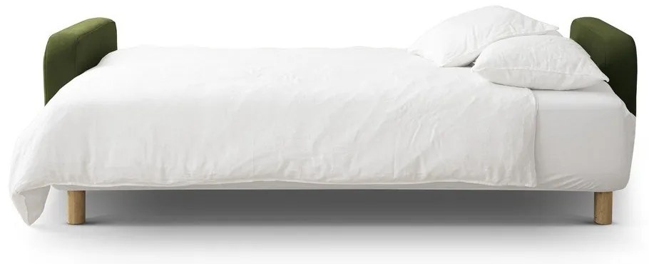 Зелен разтегателен диван с място за съхранение 231 cm Elen – Micadoni