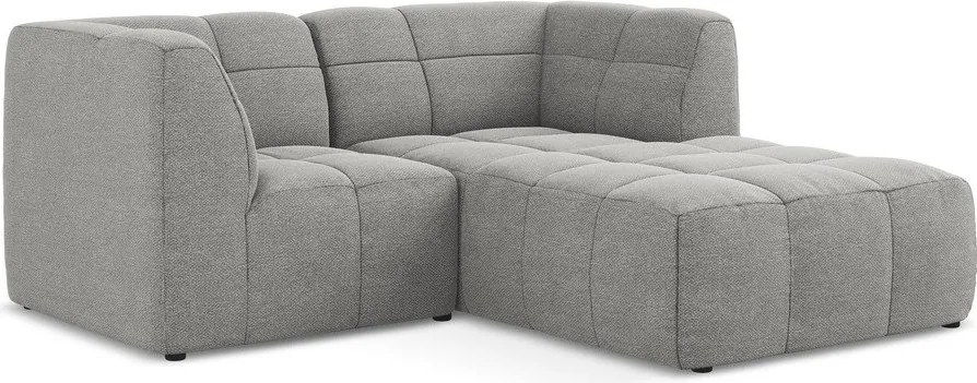 Сив ъглов диван от прежда с примки от букле (десен ъгъл) Aloha – Makamii