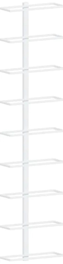 340900 vidaXL Стойка за вино за 9 бутилки, стенен монтаж, бяла, желязо