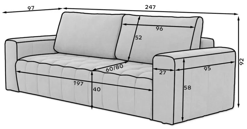 Светлосив кадифен разтегателен диван с място за съхранение 247 cm Lazaro – ELTAP