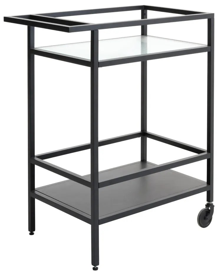 Стъклена маса за сервиране на колела 42x70 cm Bronco - Unique Furniture