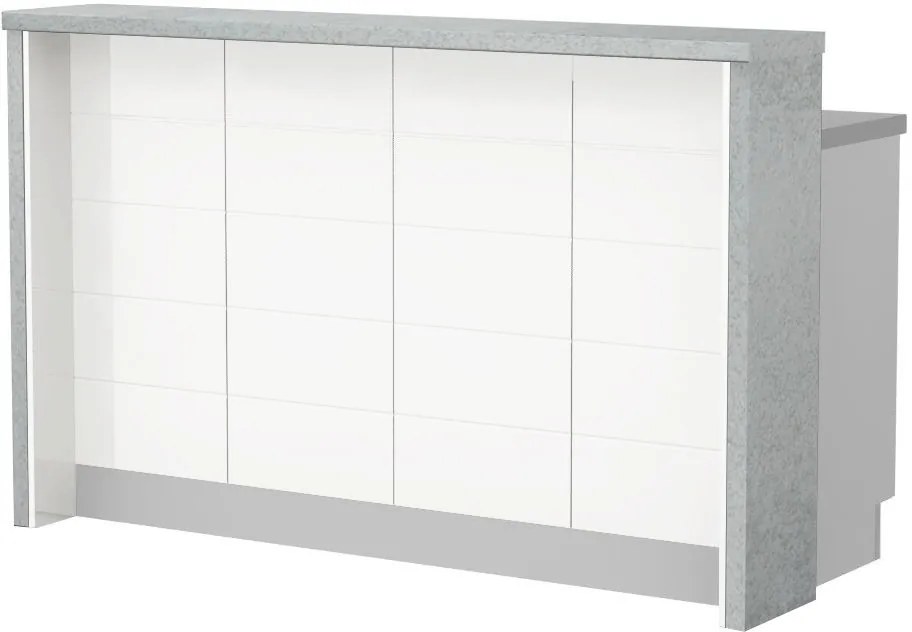 Островна кухненска пейка Hudson-Length: 160 cm.-White-Chromix Silver
