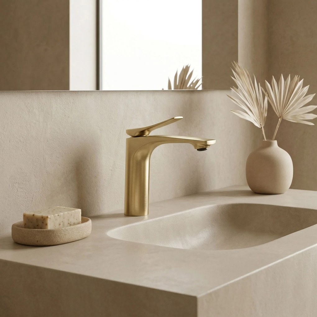 Смесител за мивка PREMIUM REA Vision Gold Brush Low