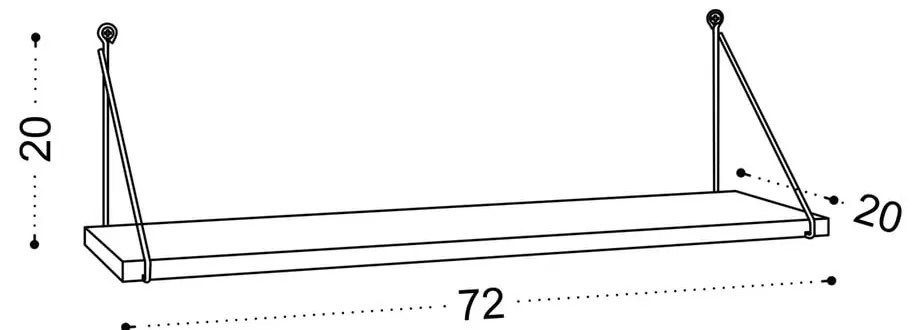 Рафт от естествен дъб 72 cm Armoni - Kalune Design