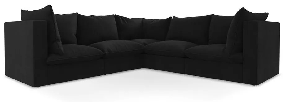 Черен ъглов диван Manao – Makamii