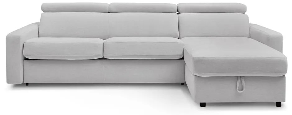 Светлосив разтегателен ъглов диван (променлив) Monaco – Bobochic Paris