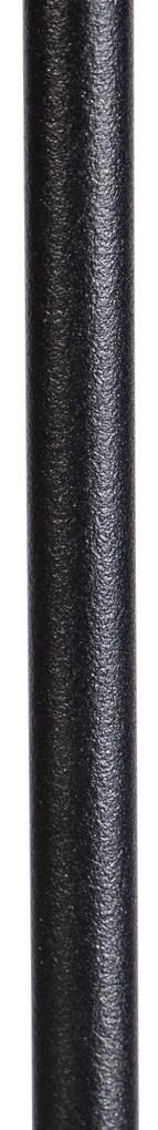 Подова лампа черна с плътно абажур кремав 45 см регулируема - Parte