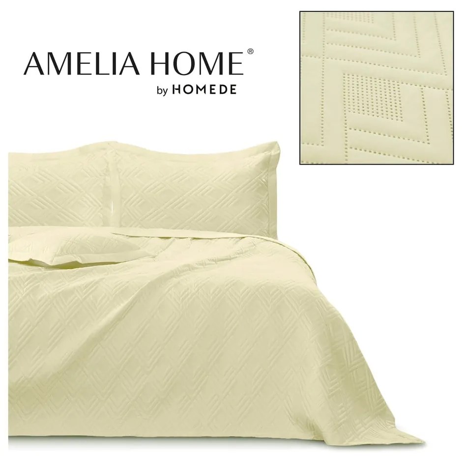 Бежово капитонирано покривало за легло от микрофибър 220x240 cm Ophelia – Restilo