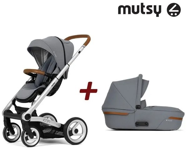Бебешка количка 2в1 Icon Standard MUTSY - Classic Grey