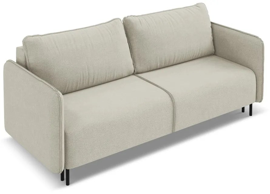 Бежов разтегателен диван с място за съхранение 226 cm Luana – Makamii