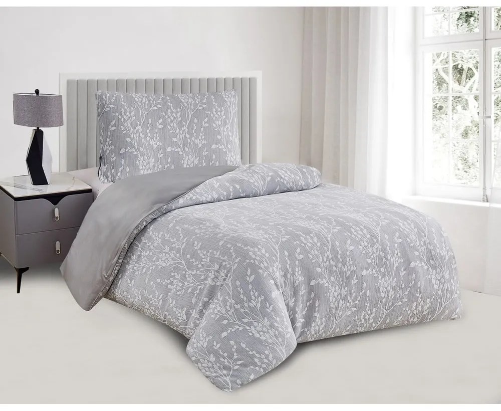 Сиво единично спално бельо от жакард 140x200 cm Boston – My House