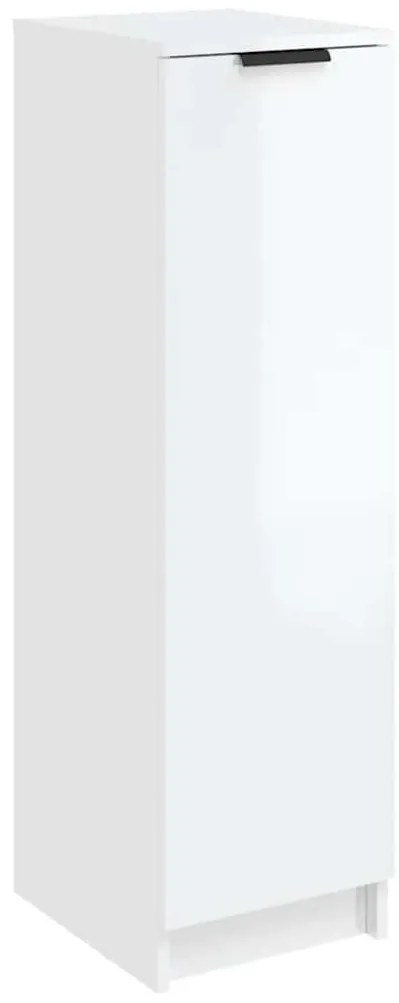 811436 vidaXL Шкаф за обувки, бял гланц, 30x35x100 см, инженерно дърво