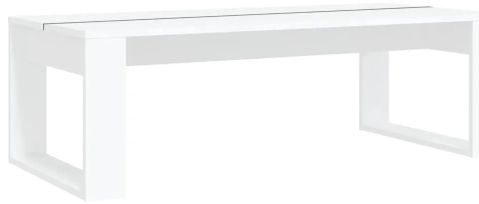 808612 vidaXL Кафе маса, бяла, 110x50x35 см, инженерно дърво