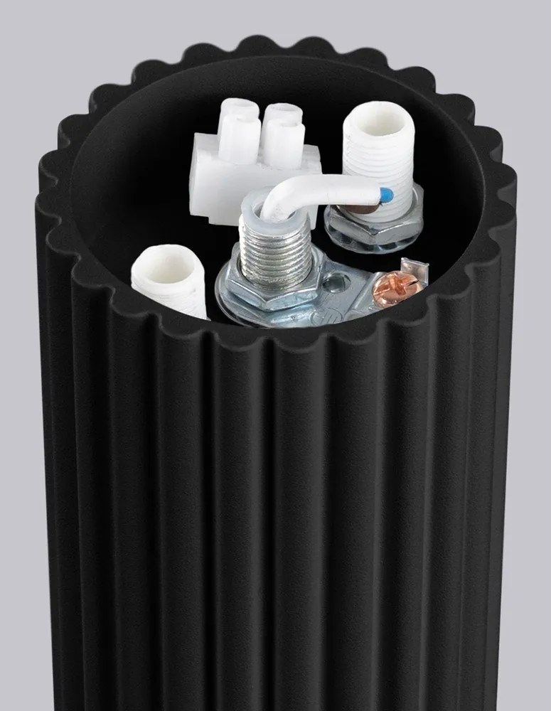 Черно осветително тяло за таван със стъклен абажур ø 12 cm Orbital – Sollux