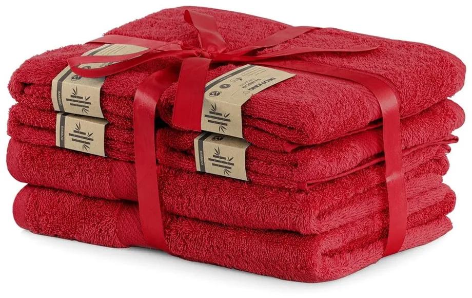 Комплект от 2 червени кърпи и 4 кърпи Червено Bamby - DecoKing