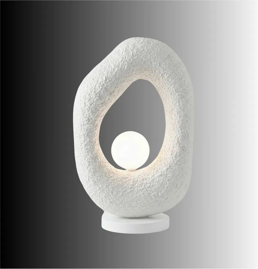 Бяла метална настолна лампа (височина 50 cm) Lore – Opviq lights