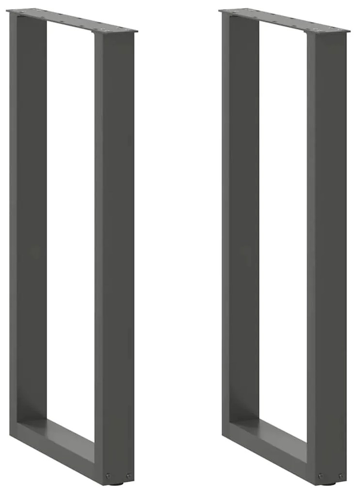 4013234 vidaXL Крака за бар маса, U-образни, 2 бр., антрацит, 50 x (100-101) см, стомана