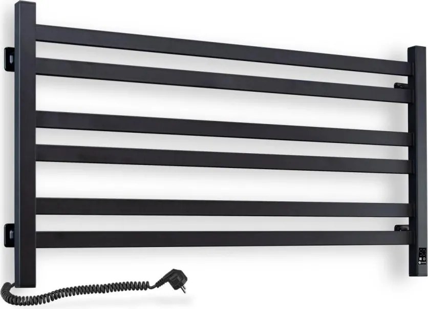 Електрически сушилник за кърпи с термостат AVANGARD 181 W 50 x 90 см черен ляв