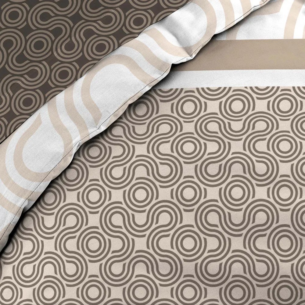 Кафяво двойно удължено памучно спално бельо с включен долен чаршаф 6 части 240x220 cm Pacha – douceur d'intérieur