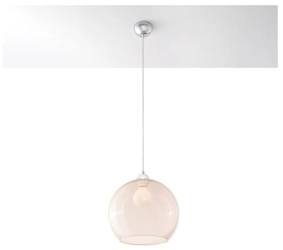 Бежова висяща лампа със стъклен абажур ø 30 cm Bilbao - Nice Lamps