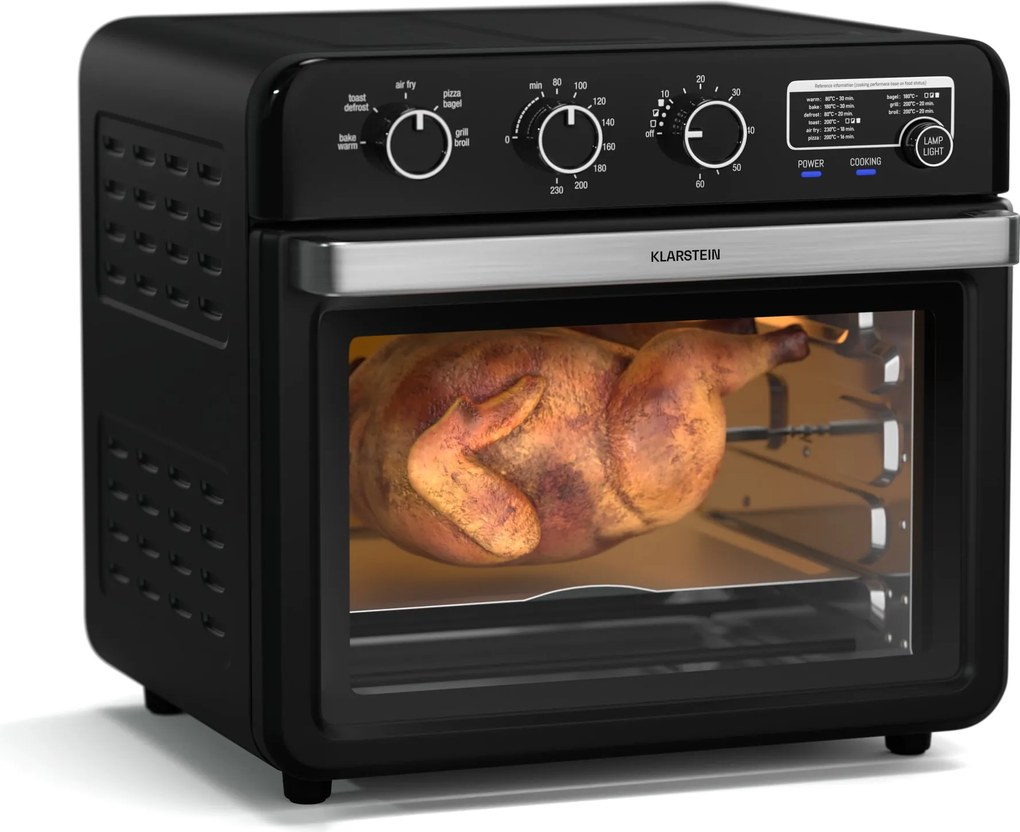 Klarstein Фритюрник Air Glaze, 2000 W, 34 литра, панорамен прозорец, с комплект аксесоари