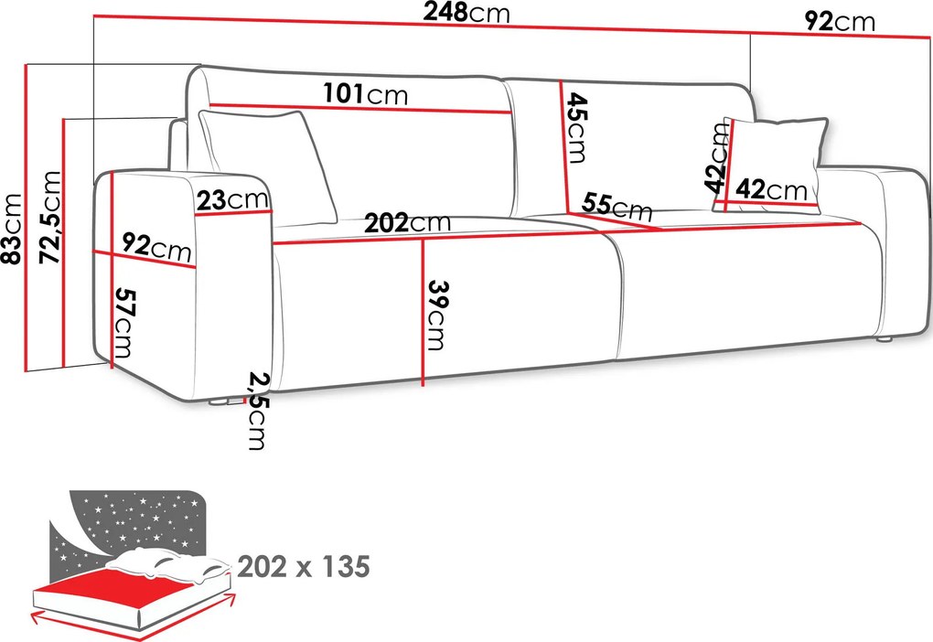 Диван - легло Piano-Keramidi