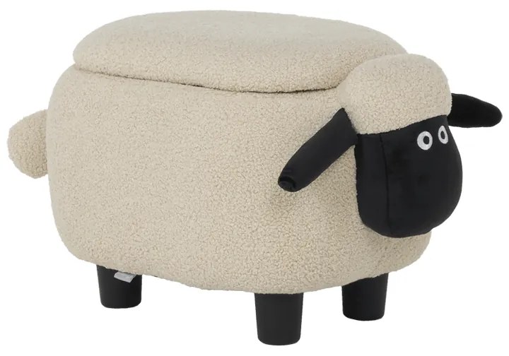 Детска табуретка с ракла - бежова овца