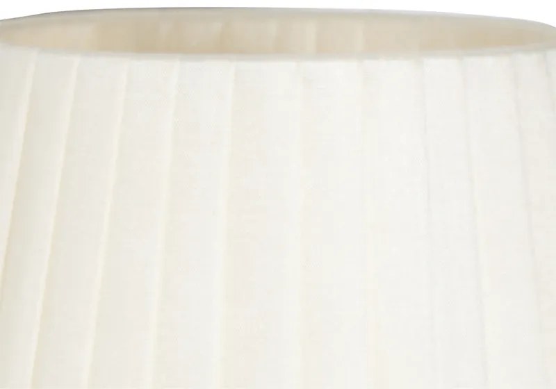 Модерна стенна лампа бронз с бял абажур - Pluk