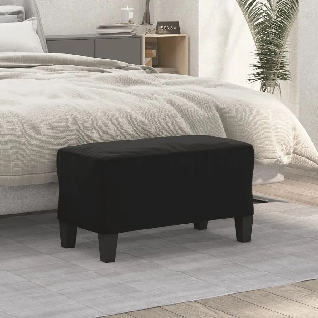 349448 vidaXL Пейка, черна, 70x35x41 см, микрофибърен плат