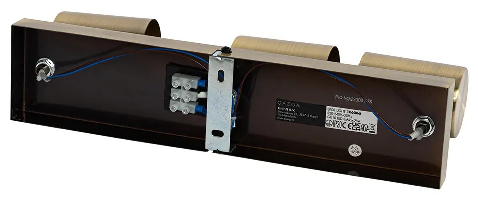 Модерна таванна лампа бронз 3-светлина регулируема правоъгълна - Jeana