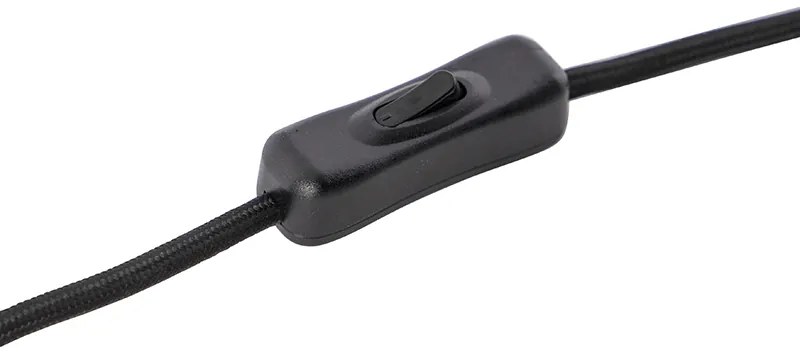 Арт Деко настолна лампа черна с опушено стъкло - Pallon