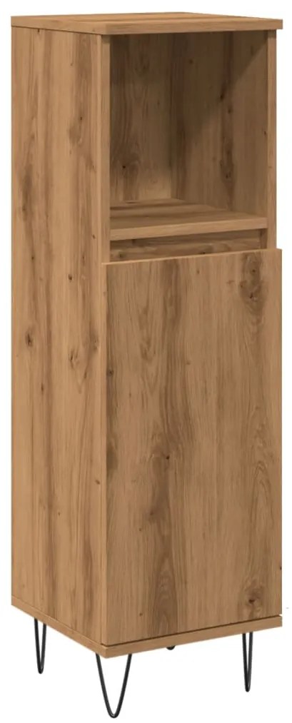 857209 vidaXL Шкаф за баня, дъб артизан, 30x30x100 см, инженерно дърво