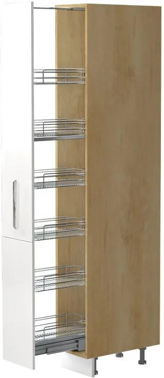 Висок подов шкаф Raval K21-30-1KZ-Oak - White glossy