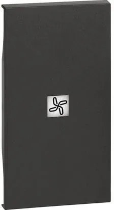 BTICINO Лицев панел за ключ със символ "вентилатор" 2 мод. цвят Черен Living Now  - KG01M2RN