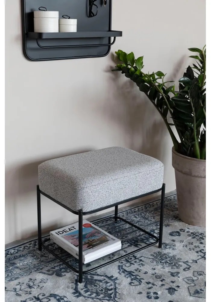 Светлосива табуретка Milou – White Label