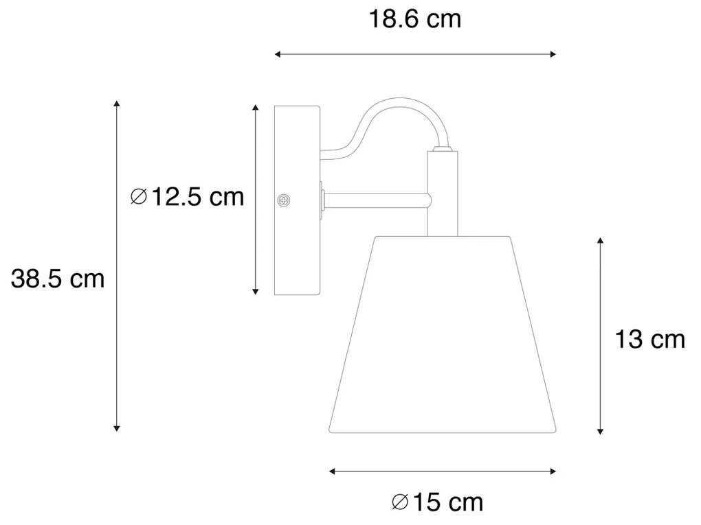 Ръстичен стенен аплик дърво с сиво - Cupy