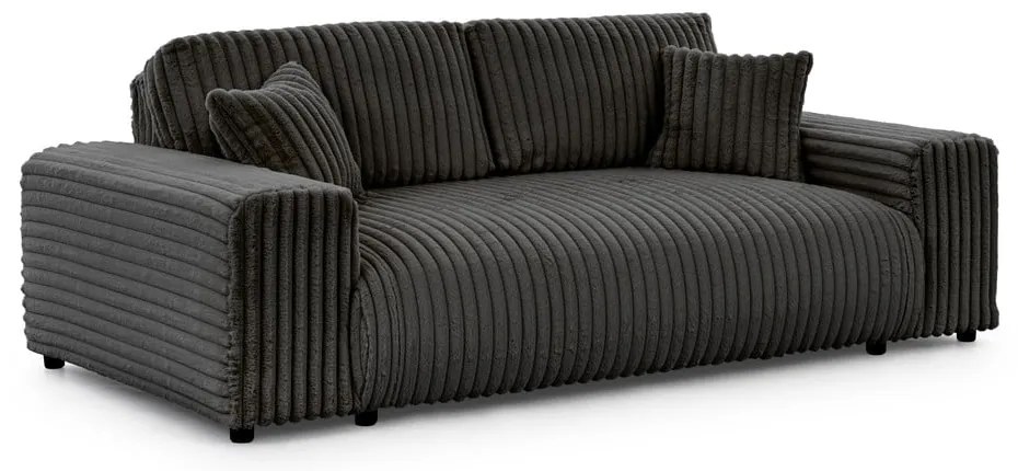 Тъмносив диван от рипсено кадифе 213 cm Justin – Ropez