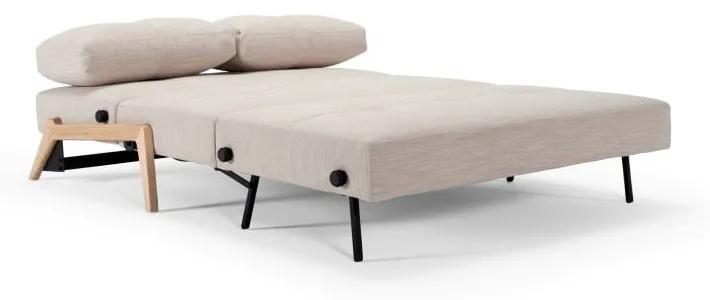 Бежов разтегателен диван, 96 x 147 cm Innovation Cubed Wood Linen Sand Grey