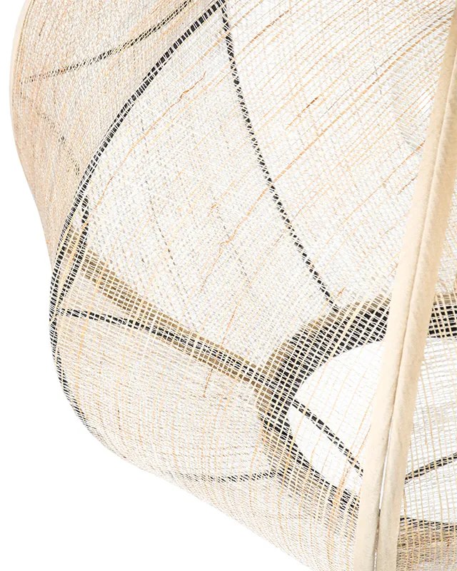 Ориенталска висяща лампа кафяв плат 48 см - Rob