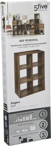 Рафт 5five Mix'n Modul Industrial, 6 отделения, Дърво