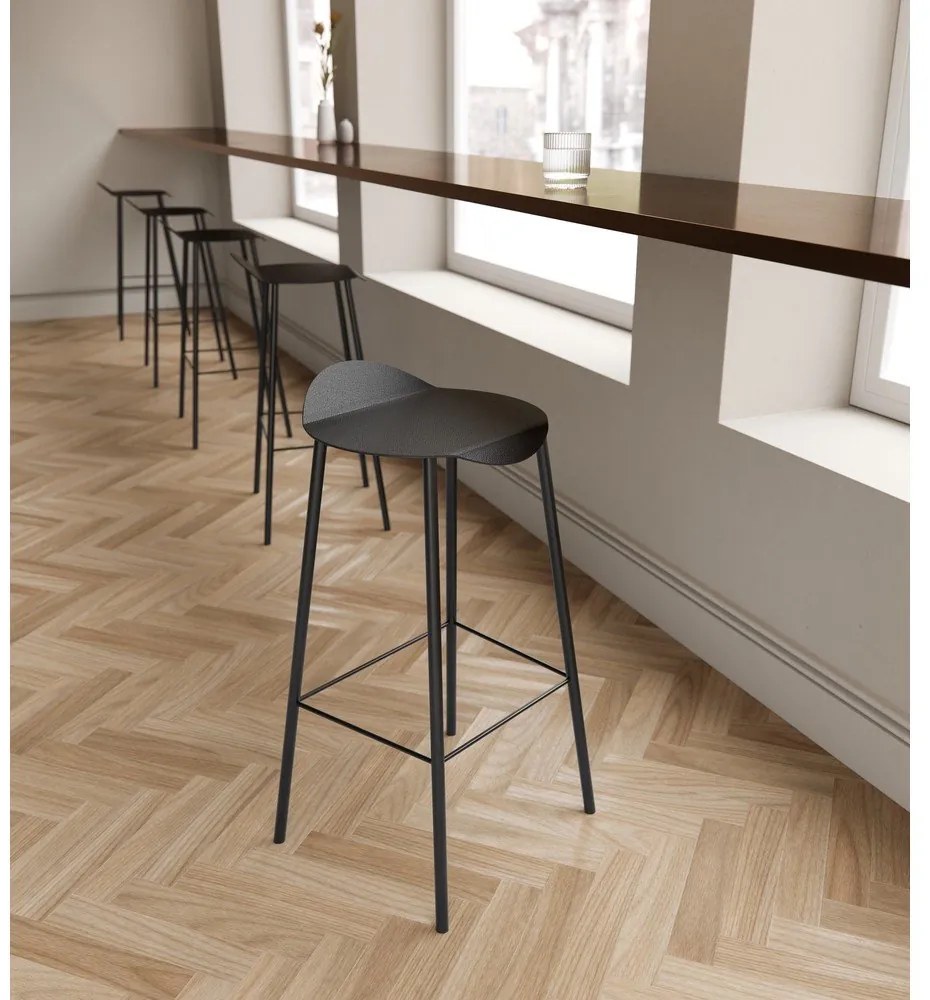 Черен кожен бар стол Flamingo Bull – LIND DNA