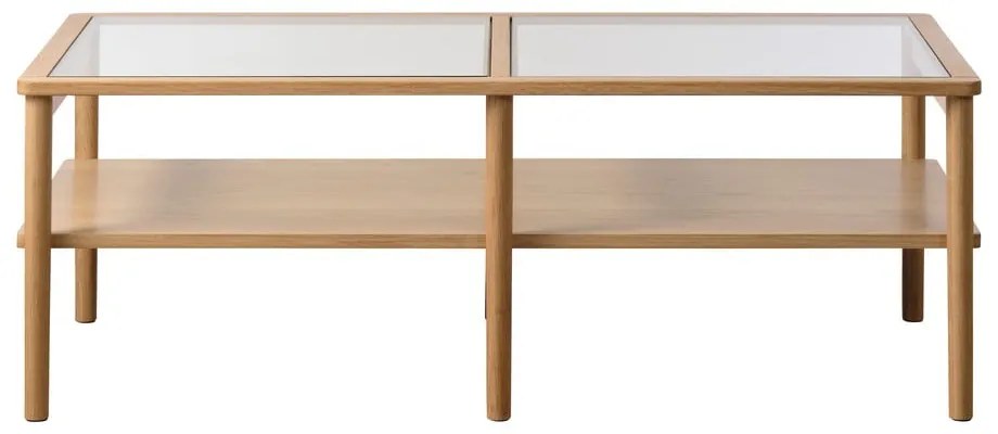 Стъклена масичка за кафе в естествен цвят 41x60 cm Elba - Unique Furniture