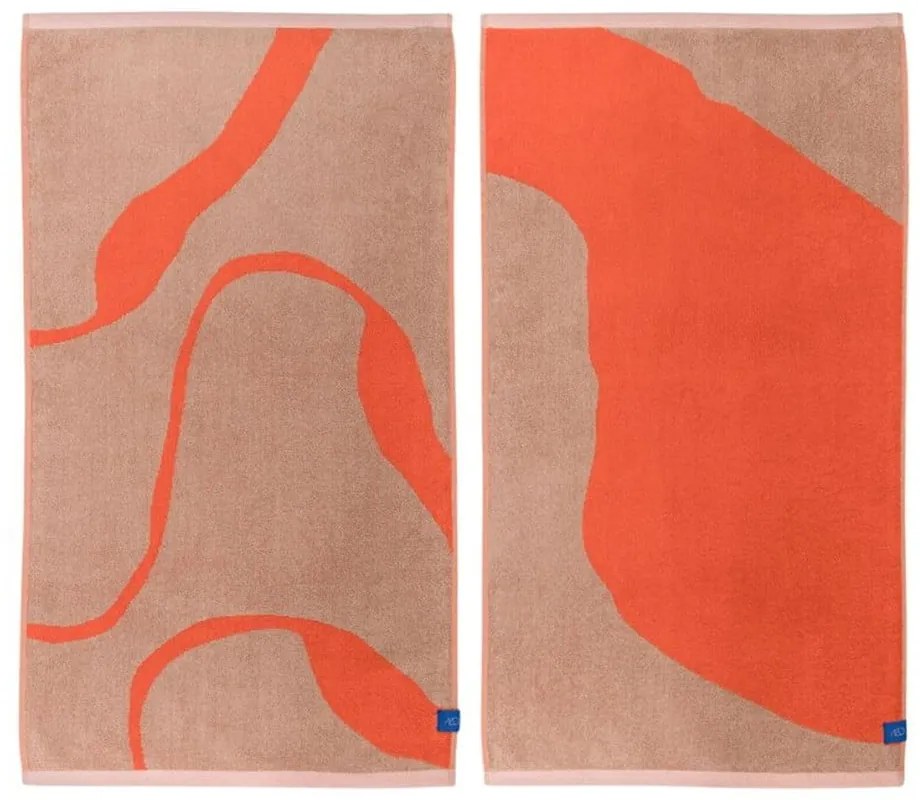 Оранжеви/светлокафяви кърпи в комплект от 2 броя от органичен памук 50x90 cm Nova Arte - Mette Ditmer Denmark