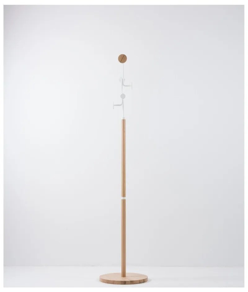 Подова етажерка от масивна дъбова дървесина с бели детайли Hook - Gazzda