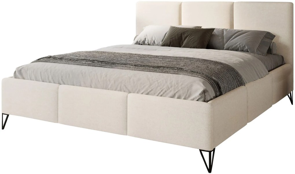 Облегнато легло Loren-Светлобежово-200 x 200