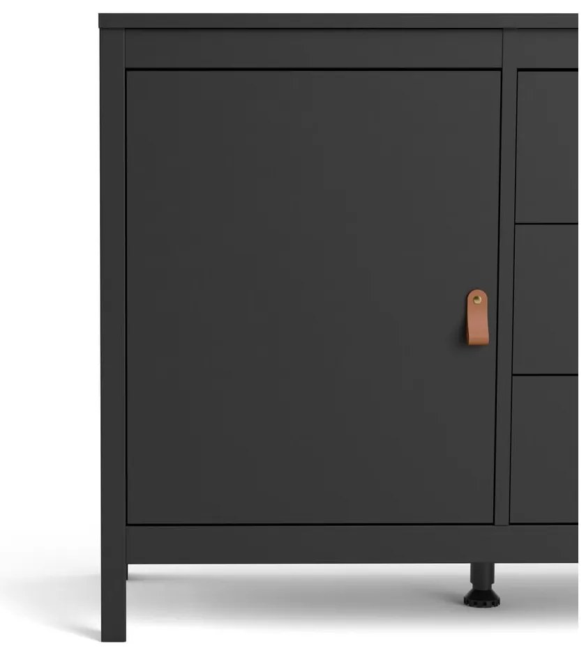 Черен нисък скрин 152x80 cm Madrid – Tvilum