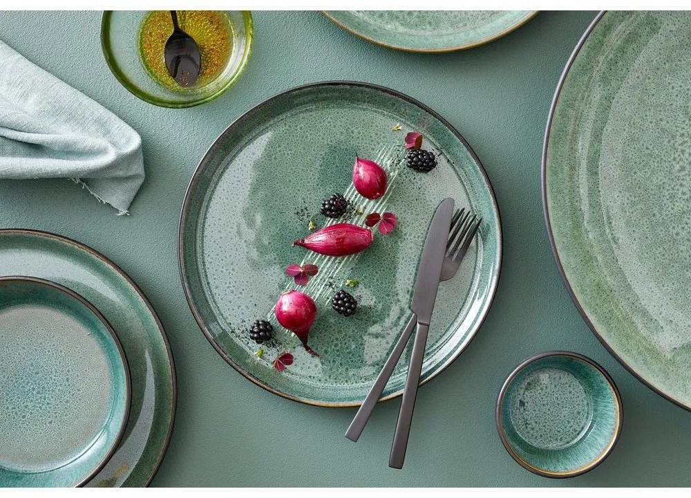 Зелена/черна глинена чиния ø 27 cm Gastro Green/Black – Bitz