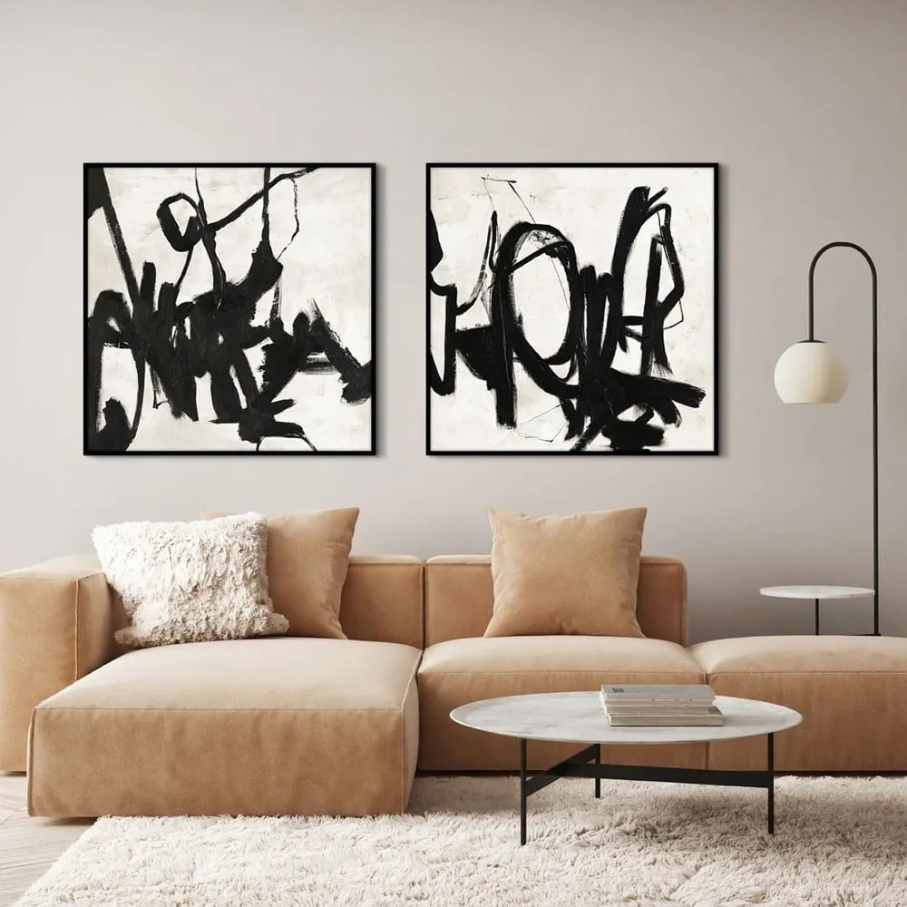 Ръчно рисувана картина 100x100 cm Playblack 2 - Malerifabrikken