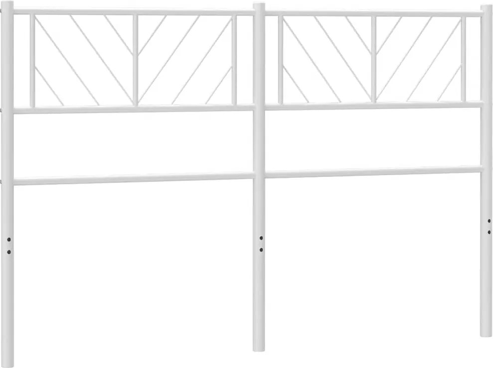 372260 vidaXL Метална резервна табла за легло, бяла, 135 см