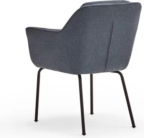 Син тапициран трапезен стол с подлакътници Sadira – Teulat